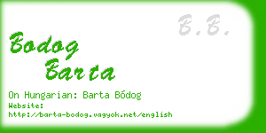 bodog barta business card
